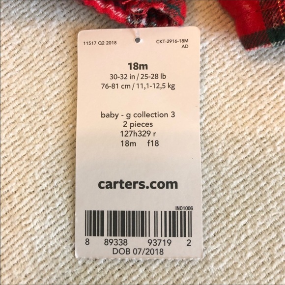 NEW Carter’s 2-Piece Plaid Top with Black Leggings - Picture 7 of 7